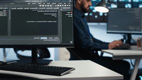 Computer scientist programs in a high tech server facility while overseeing supercomputers built for demanding data operations and computing workloads. - Powered by Shutterstock - Get 15% off with code: PIKWIZARD15