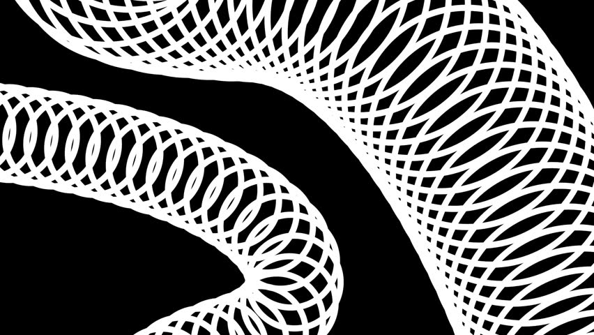 White crosshatch textured abstract flowing wave pattern with dense fine lines creating gentle movement against a plain dark background design element