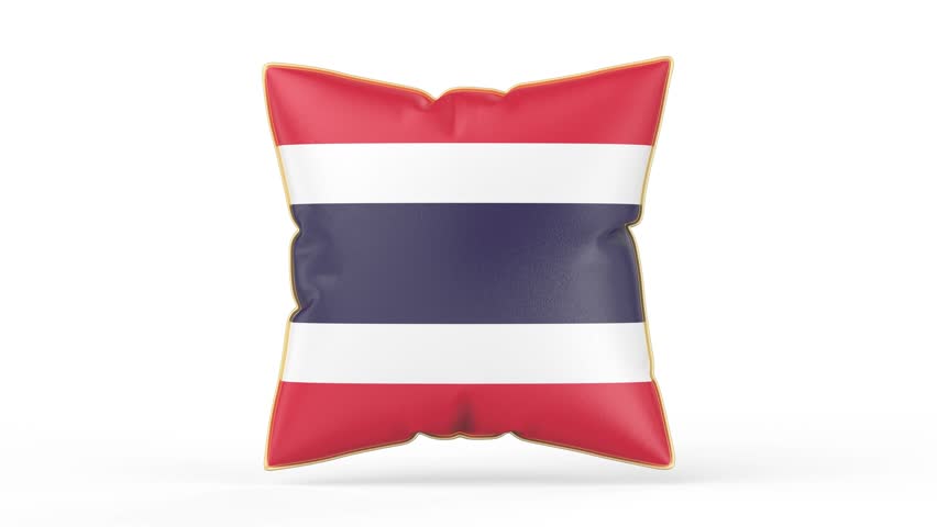 Pillow with the flag of Thailand on white background