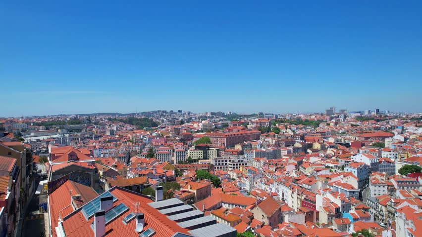 Aerial view from Lisbon cityscape,Portugal.