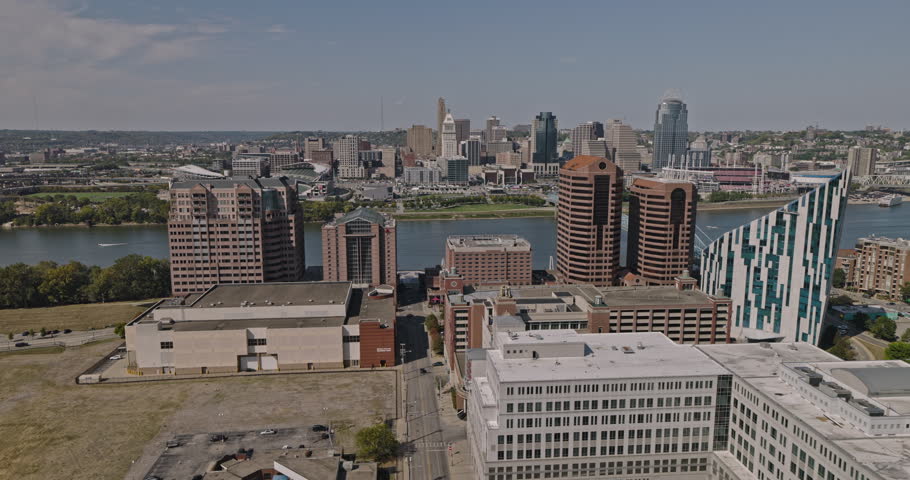 Cincinnati Ohio Aerial v18 drone flyover Covington