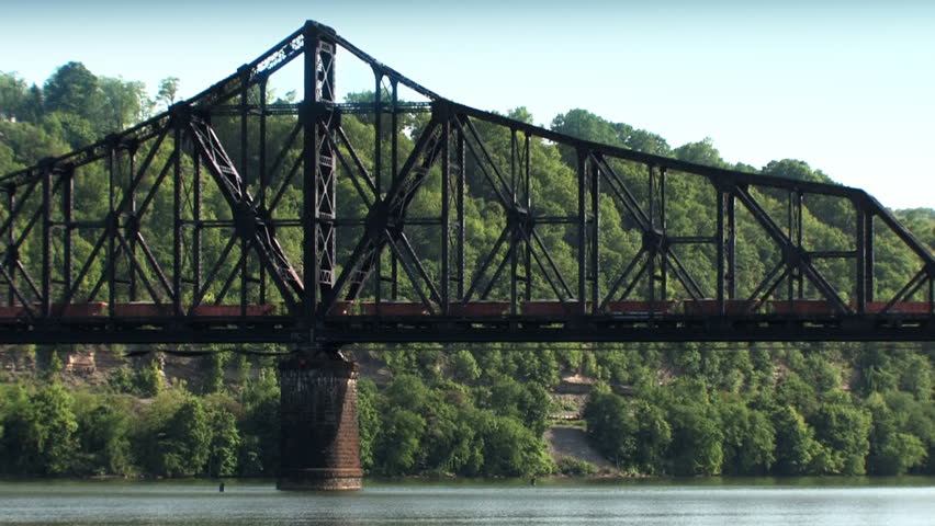 A coal train travels over the Ohio River in Western Pennsylvania.