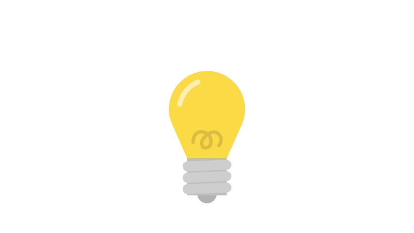 Flat Illustration Animation: Glowing Light Bulb