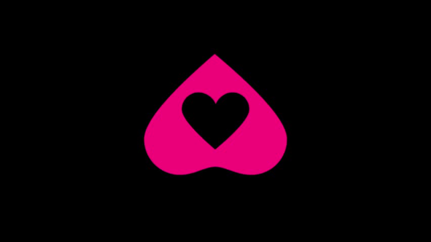Pink heart shaped icon containing a solid heart cutout inside, symbolizing love, affection, romantic connection or a favorite like button with a today