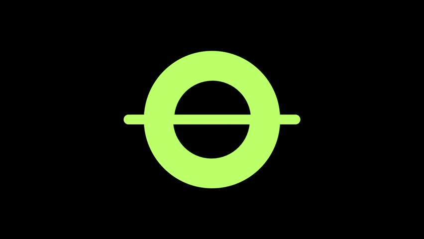 Lime green circle icon with a diagonal slash line crossing through it, representing a disabled, restricted or turned off status with a smooth glowing