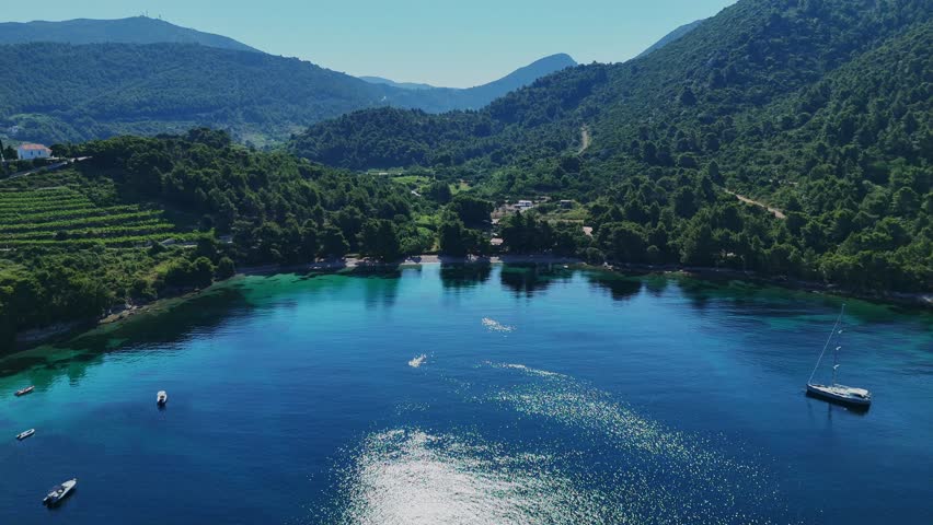 View of the sea and mountains