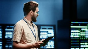 Engineer supports AI computing in a server room, connecting artificial intelligence, machine learning workloads and large scale data processing during maintenance server room. - Powered by Shutterstock - Get 15% off with code: PIKWIZARD15