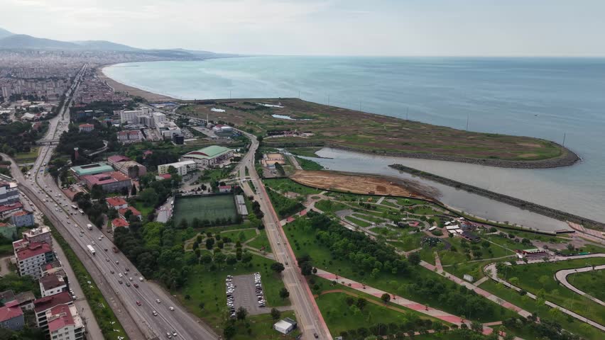 Breathtaking Aerial View of Samsun City Center Turkey