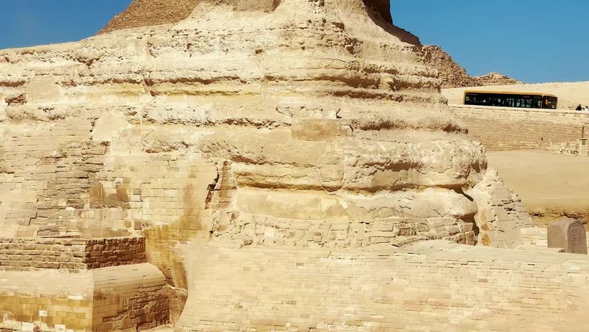 The Great Sphinx guards the pyramids of the pharaohs at Giza.