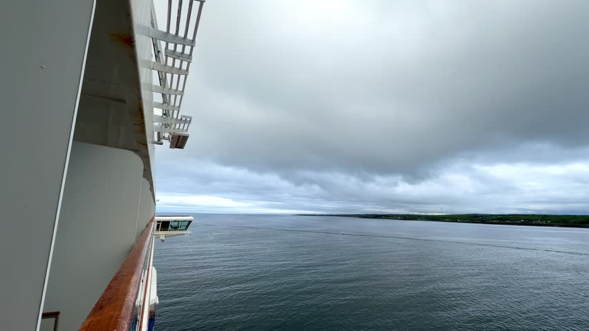 Sydney, NS Canada harbor on a cloudy day.