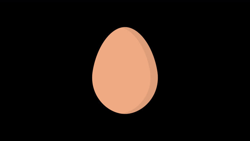 Flat Design Egg Cracking Animation on Alpha Channel