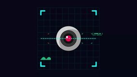 Futuristic surveillance camera scanning with digital interface overlay - Powered by Shutterstock - Get 15% off with code: PIKWIZARD15