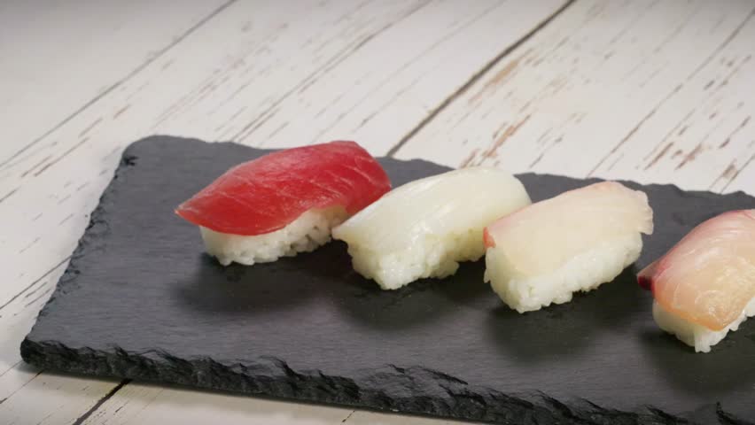 Four pieces of delicious Japanese sushi
