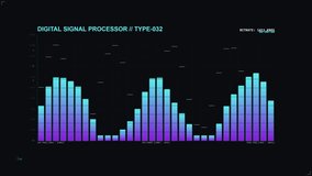 Digital signal processing equalizer bars moving in a dark abstract background. - Powered by Shutterstock - Get 15% off with code: PIKWIZARD15