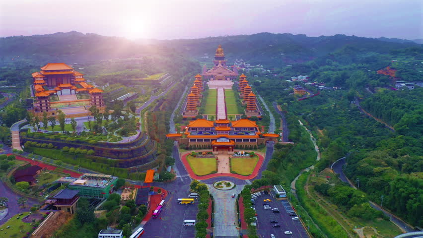 Scenic view of Fo Guang Shan buddha memorial center in Kaohsiung, Taiwan
