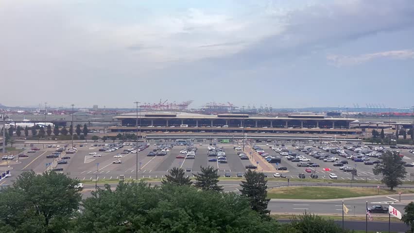 Newark, USA, 6th July 2026- Timelapse of the Establishing view on the Newark airport 