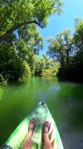 Scenic Kayaking on Tirino River in Abruzzo Italy Crystal Clear Water