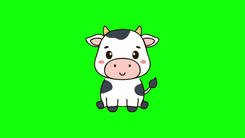 Charming 2D Cow Cartoon Illustration