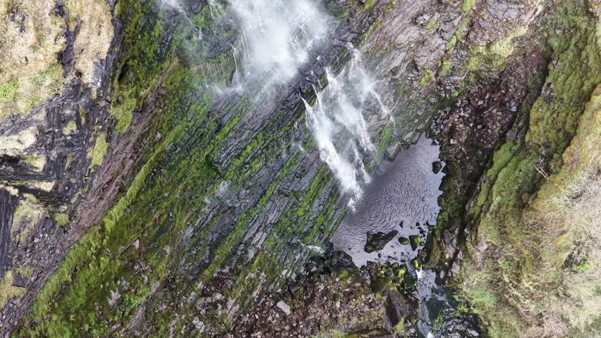 Waterfall running upwards - The Devils Chimney near Glencar Lough, Ireland