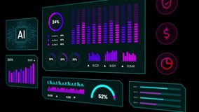 Visual representation of cloud server AI metrics and data transfer within a futuristic digital interface. - Powered by Shutterstock - Get 15% off with code: PIKWIZARD15