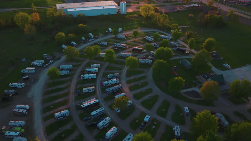 RV resort — ready-made for RV sales, campground booking, tourism, insurance, and outdoor lifestyle campaigns. DeForest, Wisconsin, USA