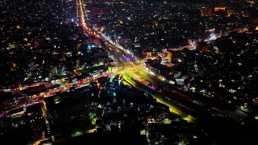 Night traffic in kathmandu, Nepal