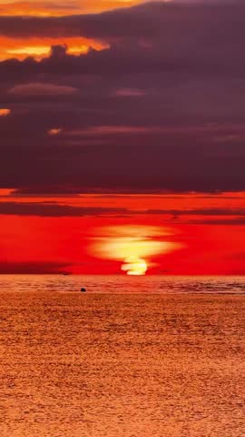Beautiful sunset, on a boat with oranges sunset 
