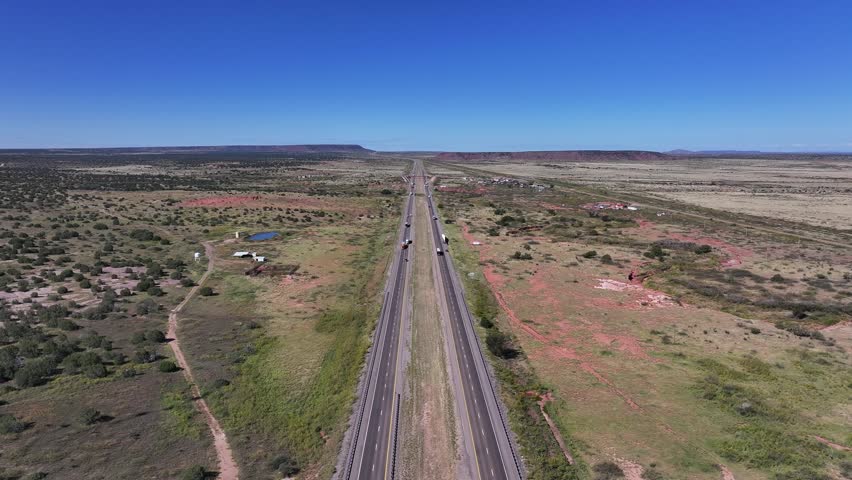 Aerial view of natural landscape of Route 66 in New Mexico,USA
