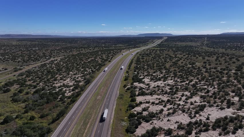 Aerial view of natural landscape of Route 66 in New Mexico,USA