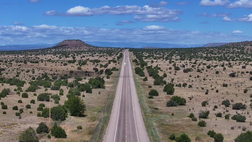 Aerial view of natural landscape of Route 66 in New Mexico,USA