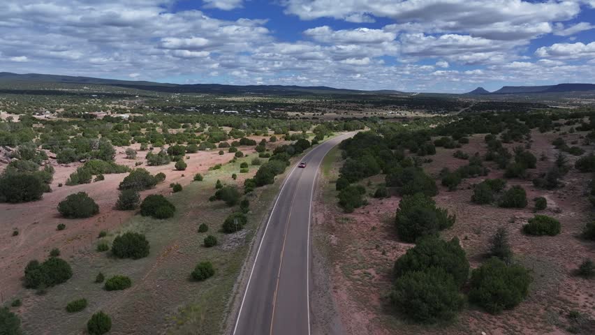 Aerial view of natural landscape of Route 66 in New Mexico,USA