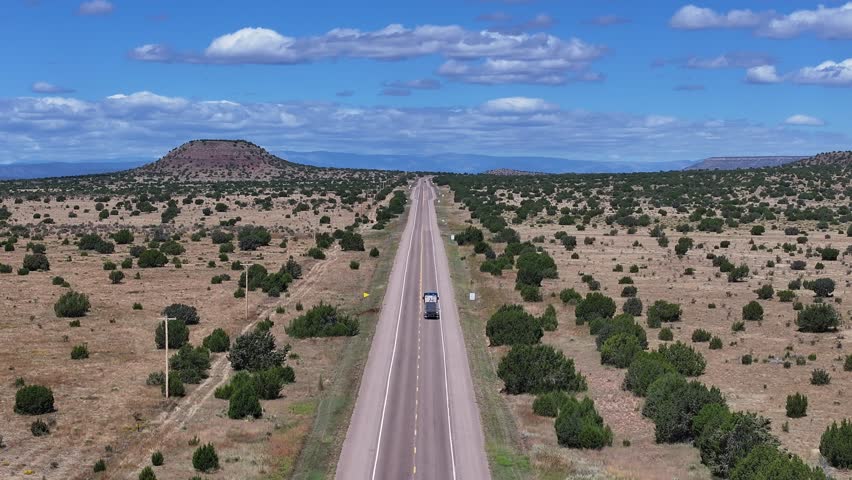 Aerial view of natural landscape of Route 66 in New Mexico,USA