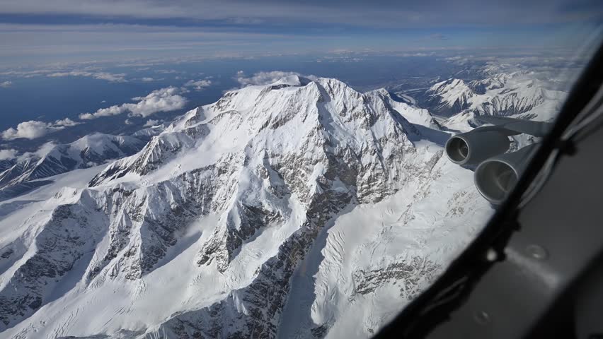Aerial View of Denali Mountain in Alaska