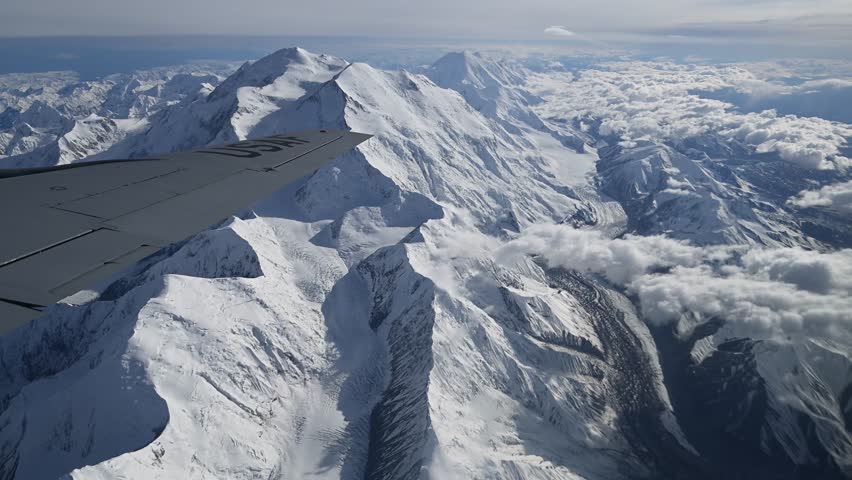 Aerial View of Denali Mountain in Alaska