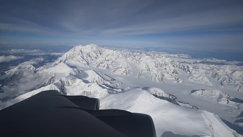 Aerial View of Denali Mountain in Alaska