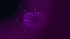 Futuristic digital eye animation with neon glowing data clock interface - Powered by Shutterstock - Get 15% off with code: PIKWIZARD15
