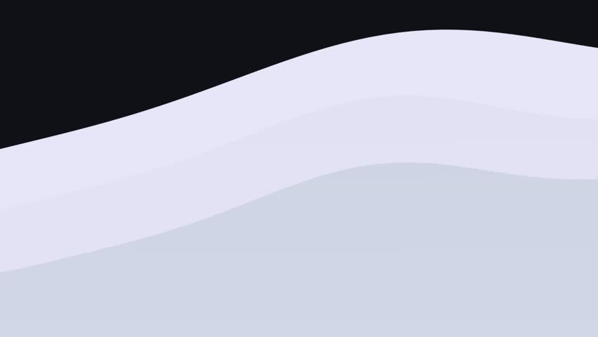 Vector animation of minimalistic curved snow hills against a dark backdrop. A soft glowing light rises behind the winter landscape in a smooth panning motion.