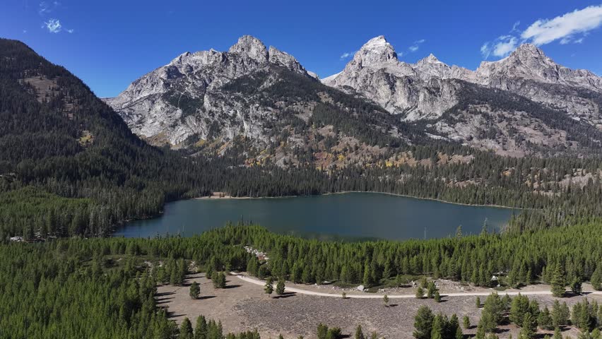 Aerial view of natural landscape of Grand Teton national park,USA