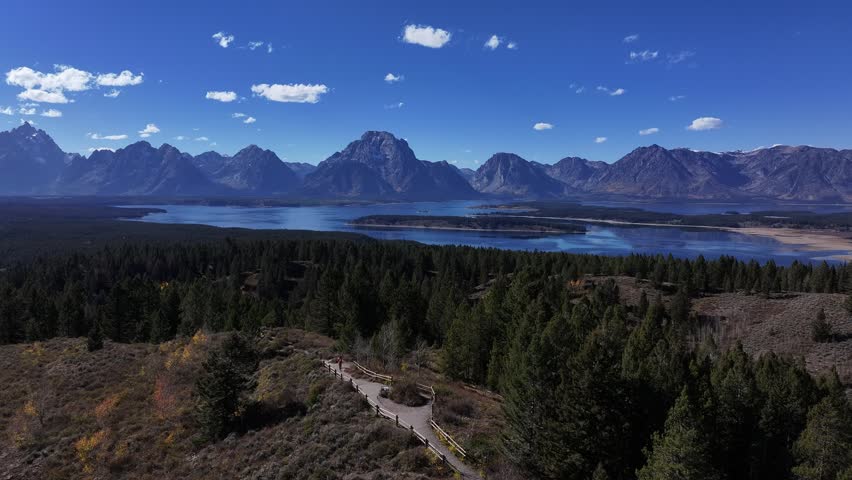 Aerial view of natural landscape of Grand Teton national park,USA