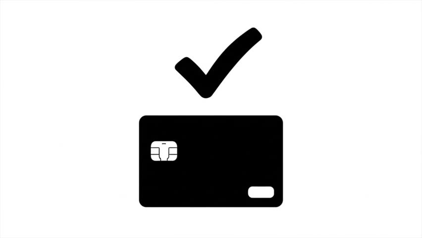 Credit Card Animated Black Silhouette Payment Icon Loop