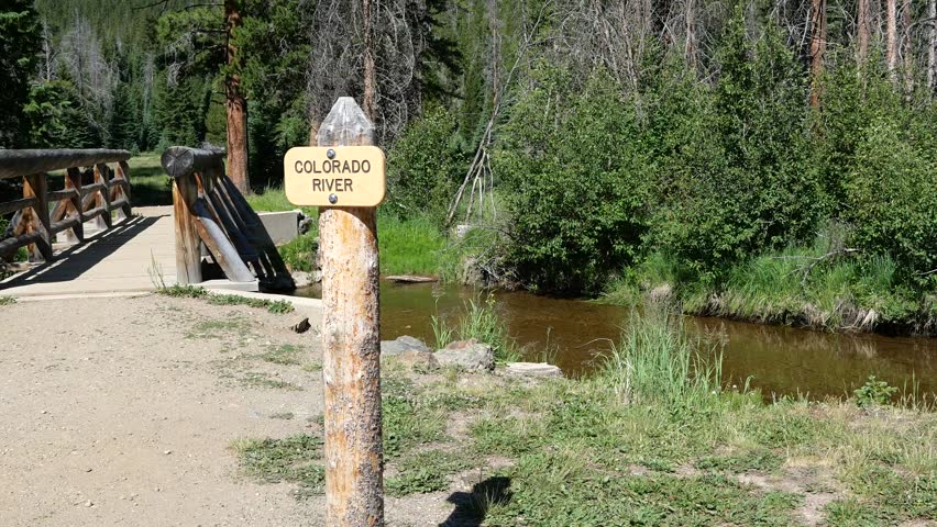 Wooden Bridge over the Colorado River Headwaters in Rocky Mountain National Park, Colorado, USA