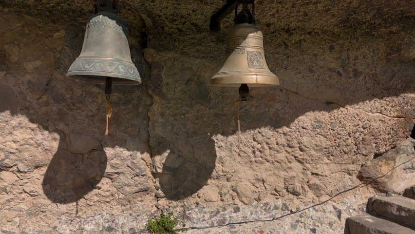 An 8th-century Christian church carved into the rock. It is located in the mountains of Georgia, in the Kura River gorge.