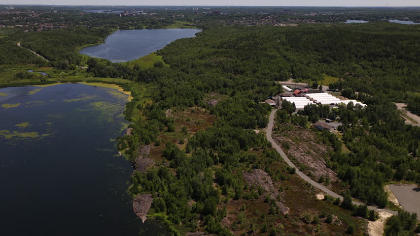 Kelly lake view aerial sudbury ontario canada