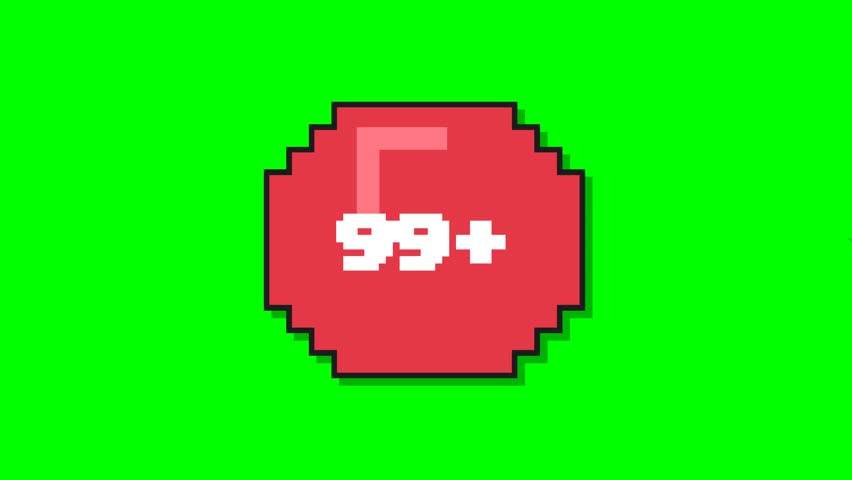 A pixel art style notification badge with 