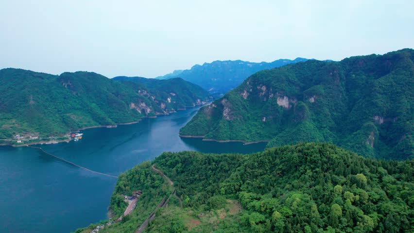 4K Aerial Drone Footage of Natural Landforms, Qingjiang Gallery 5A Scenic Area, Yichang, Hubei