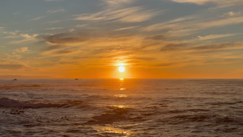 Spectacular sunset over the ocean.