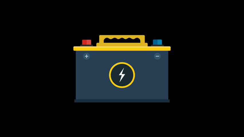 Fast Charging Car Battery Animation Loop on Alpha Channel