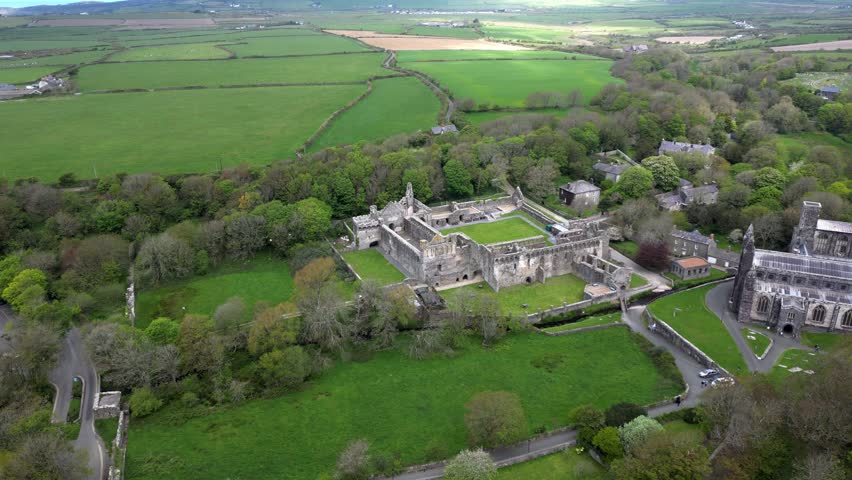 Aerial Video St davids cathedral. St Davids Cathedral (Welsh: Eglwys Gadeiriol Tyddewi) is a Church in Wales cathedral situated in St Davids, Britain