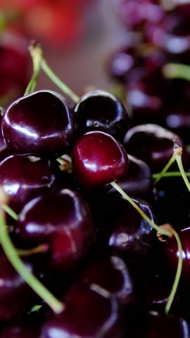 cherries at the market. Fresh organic cherries at a farmers market