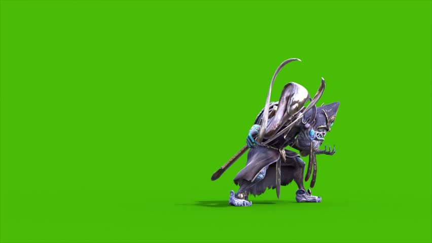 Green Screen High Priest Shaman Die Side 3D Rendering Animations CGI 4K
